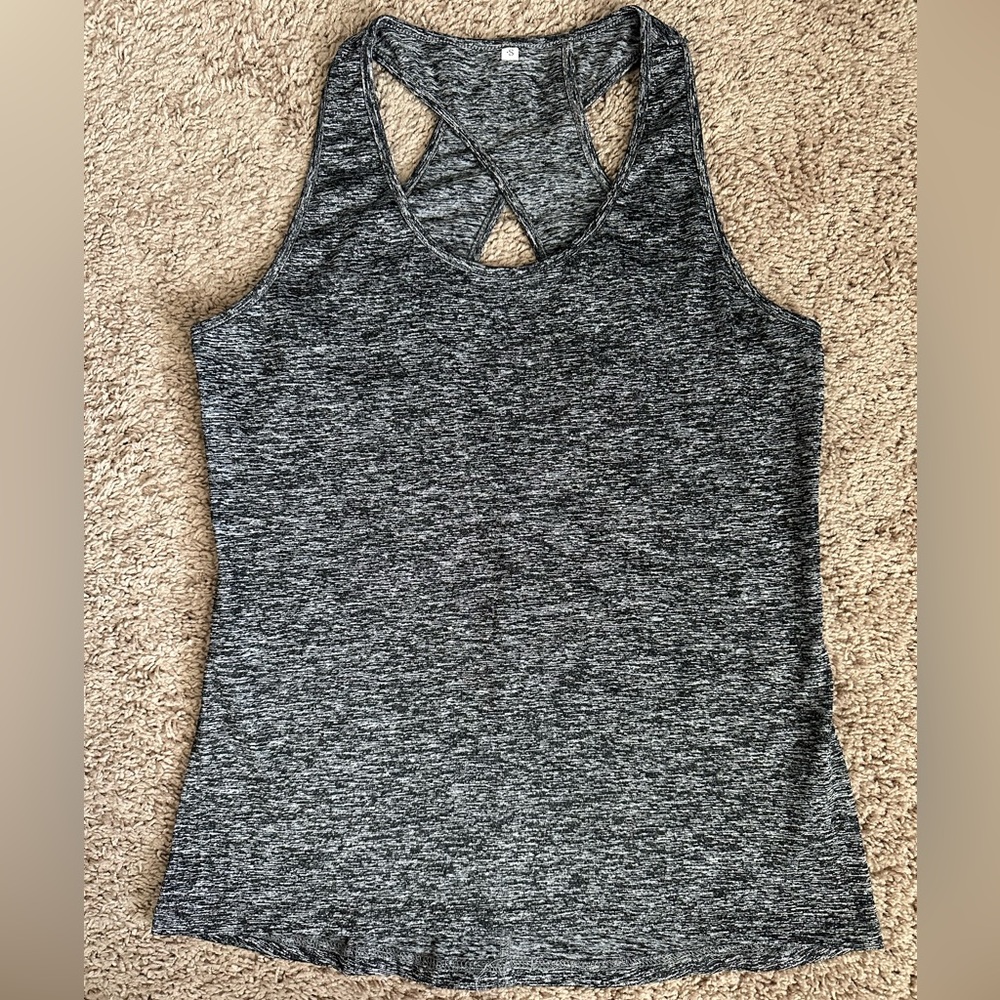 Dark Grey Yoga Top. Activewear.